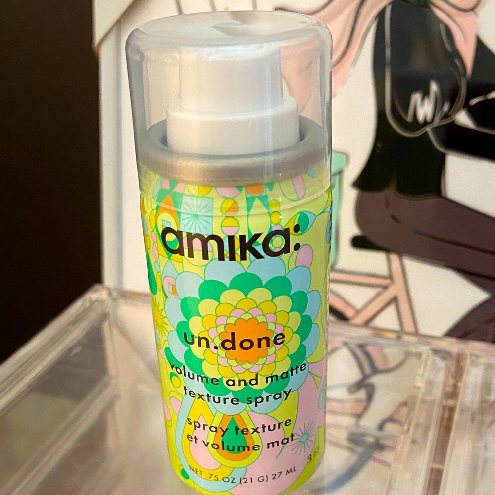 Amika Undone Texture Spray with Vibrant Design